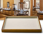Oirlv Wood Flat Jewelry Tray Stackable Jewelry Drawer Organizer Showcase Jewelry Holder (Creamy-white flat tray) - color: Creamy-white flat tray