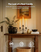 Homemory 6 Pcs Wax Flameless Taper Candles with Remote Timer and Dimmer, White Candle Sticks Battery Operated, LED Window Candles with Flickering Light, 9.6 Inches for Wedding Home Indoor Decoration - style: Modern - White 9.6"