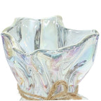 Ipetboom Abstract Irregular Shaped Glass Vase Decorative Art Planter for Home Office Garden Unique Minimalist Flower Container for Kitchen Dining Accent