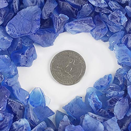 CYS EXCEL Frosted Cobalt Blue Sea Glass (4 LBS, Approx. 6 Cups) | Multiple Color Choices Crushed Glass Vase Filler | Aquarium Nautical Decor for Art Crafts - color: Frosted Cobalt Blue, size: 4 LBS