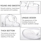 Fixwal Glass Purse Vase for Flowers, Clear Bag Vases with Handle, Unique Cute Handbag Shape Decorative Flower Vases with Fish Bowl for Centerpieces Home Table Shelf Decor Birthday