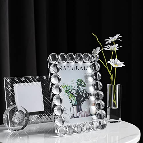 Crystal 5x7Inch Picture Frame Decor, Wedding Frame Tabletop Display, Display Pictures 5''x 7'', Comes with Gift Box - color: Clear, size: 5x7 inch/L