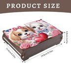 Tontut Diamond Painting Kit Storage Box, Heart Shaped Puppy DIY Multi Functional Handicraft Storage Box, Suitable for Home Office Valentine's Day Holiday Gifts - color: Loving Puppy