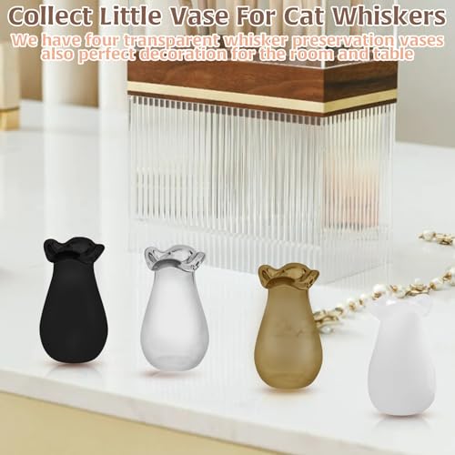 4Pcs Cat Whisker Holder Cat Vase for Vase Decor, Tiny Hair Keepsake Micro Landscape Ornament, Small Decorations Memorial Gifts for Dog or Supplies - color: 4pcs
