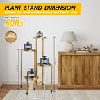 4 Tier Plant Stand Indoor Outdoor, 31 Inch Tall Metal Plant Shelf Waterproof, Plant Holder with Folding Design For Home, Living Room, New Upgrate Gold - color: Gold