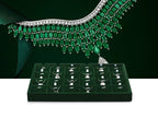 24 Grids Velvet Necklace Tray Necklace Holder Storage Jewelry Display Tray for Drawers With Removable Jewellery Cards for Bracelet Chain Pendant (Green) - size: 24 Grid with Inserts for Necklace