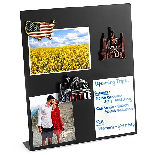 Juvale Magnet Board - Black, 12.6 x 11 x 2.6 in - Standing Magnetic Board for Desk & Wall - Magnetic Display for Memos, Photos & Documents