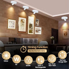 HAMVIDNE LED Spotlight, Rechargeable Battery Picture Lights, Uplighting Indoor, Spot Light with Remote, Plant Tree & Wall Art Display Dartboard Closet Spotlight-White - color: Chargeable White, size: 2 Pack