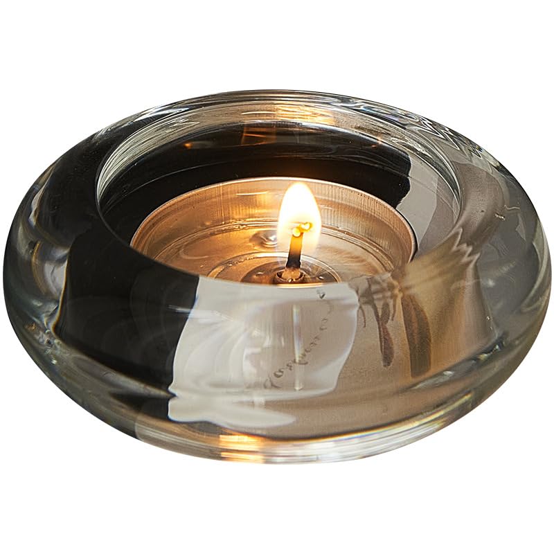 2 Pcsc Tealight Candle Holder - Chunky Glass Votive Candle Holder for Wedding Party & Home Decor (Round)
