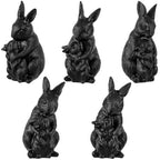 Nupuyai Hand Carved Rabbit Statue for Home Decor, Natural Black Obsidian Crystal Figurine Stone Sculpture Decoration for Fengshui - style: Rabbit