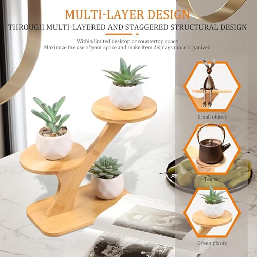 Multi-Tier Modern Storage Holder | Tiered Plant Stand | Aesthetic Plant Holders Indoor Stand - For Flower Pot Vase Planter Teapot Bedroom Study Balcony Apartment Office Table Desk - color: B