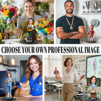 Personalized Figurine Custom Cartoon Portrait Sculpture from Photo, Desktop Decor Plaque with Profession Design, Unique Gift for Birthday Christmas Anniversary