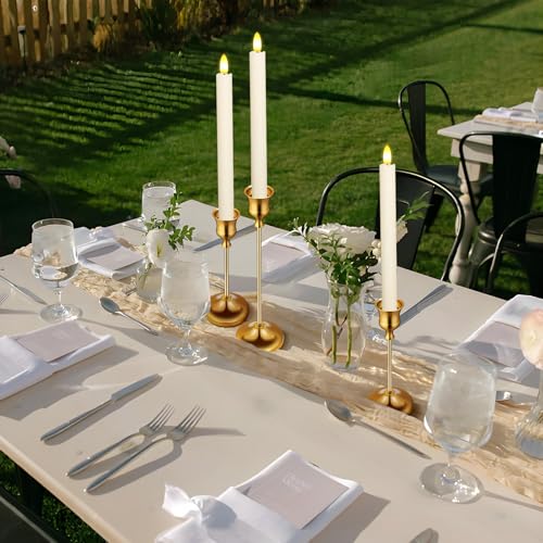 Candlestick Holders 6 PCS Metal Taper Candle Holders, KSWING Gold Candle Stick Holders Set, Perfect for Table Centerpiece Mantel Party Wedding Christmas Home Decor, Set of 6 - color: Gold, size: tall - 6pc