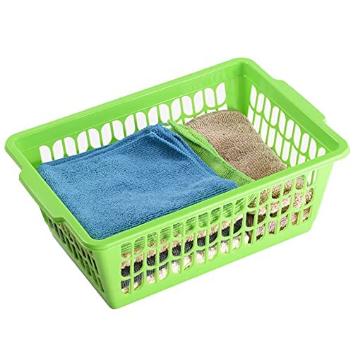YBM HOME Plastic Perforated Storage Basket Bin Office Drawer, Shelf Desktop Countertop Tray Organizer 32-1188 (1, Green) - color: Green, size: Pack of 1