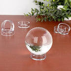 JUXYES Pack of 12 Clear Sphere Display Stand, Clear Sphere Holder Small Plastic Display Stands Round Display Easel Stands for Decorative Eggs, Crystal Balls, Marbles, Ball, Spheres, Collections