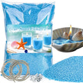 Sukh Blue Candle Sand with Wick - 430G(0.94lb) Sand Candle with Wicks Refillable Candles for Weddings, Parties, Halloween, Christmas - color: Blue