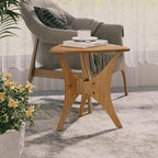 COZAYH Modern Triangle Wood End Table with Cross-Leg Rubberwood Base, Mid-Century Small Accent Side Table for Living Room, Easy Assembly, Natural, Brown