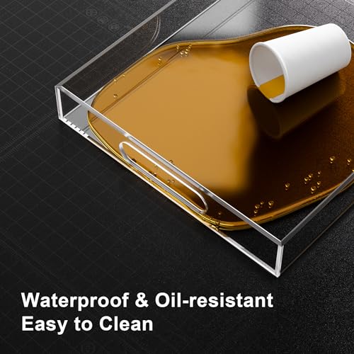 Serving Tray 12x16 Inch Decorative Clear Acrylic Serving Platter for Appetizers, Breakfast, Snacks – Perfect for Parties, Events, and Home Use, 1 Pack - size: 16x12 inch