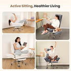 Big and Tall Office Chair, Flip Armrests for Pets & Cross Legged Sitting, Executive Ergonomic Computer Gaming Chair with Foot Rest, Teddy Fleece Wide Seat Reclining Desk Chair, White Vanity Chair - color: White