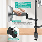 WALI Triple Monitor Mount for 13-27 inch Screens, Taller 3 Monitor Desk Mount, up to 19.8lbs, 31.9 inch Height Max, Adjustable Triple Monitors Stand, VESA 75/100mm (GSDM003S), Black - size: 13"-27", style: Triple Arms