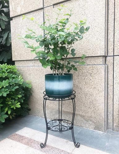 11.8 inches Diameter Tall Metal Plant Stand for Indoor or Outdoor,Heavy Duty Flower Pot Stand Rack Holds Big Heavy Plants,Black (18.9 INCHES TALL) - size: 18.9 INCHES TALL