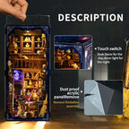 Book Nook Kit - DIY Miniature Dolls House Kit with Furniture and LED Light, 3D Puzzle Wooden Art Bookends, Model Kits for for Adults and Teens (Magic Potion Shop) - style: Magic Potion Shop