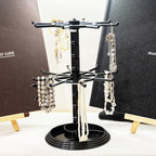 2pcs black 2 Tier Rotating Jewelry Display Stand, Necklace Holder, Jewelry Tree Stand, DIY Organizer for Bracelets, Necklaces, Earrings, Rings, Watches (2 pcs black) - color: 2 pcs black