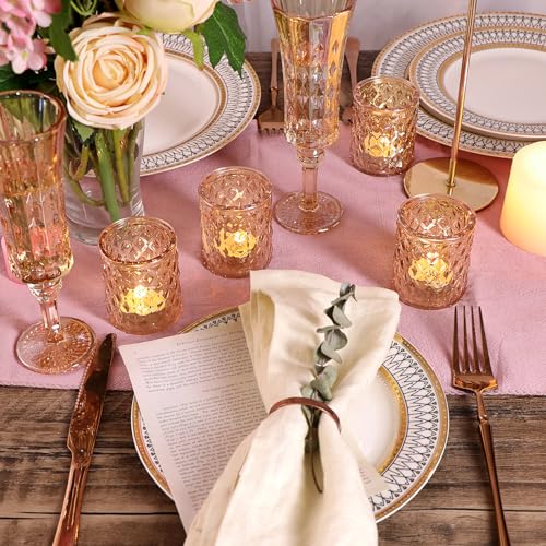 36 Pcs Gold Votive Candle Holders, Tealight Candle Holder Glass for Table Centerpieces, Gold Candle Holders for Wedding Decor, Bridal Shower & Home Parties Supplies Decor - color: Gold