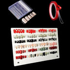 1Pcs White Acrylic Nail Art Display Holder, BetterJonny 50Pcs Nail Stand with 3M Double Sided Tape for Professional Salon False Nail Sample Display - color: white