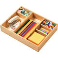 Umilife Bamboo Desk Drawer Organizer, Wood Junk Organizer Tray with Adjustable Dividers, Anti-Skip Storage Organization in Office Bathroom Drawer for Vanity, Makeup, 12" x 9" - size: 12"x9"