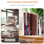 Modern White Wood Bookends - Decorative Book Stoppers for Bookshelves, Office & Home Decor - Sturdy Wooden Book Organizer (Set of 2)