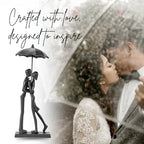 Modern Sculptures Home Decor Affectionate Couple Statue Kissing Under Umbrella Figurine Statues for Bedroom Décor Hand Sculptures for Living Room Romantic Figurines - style: Kissing Under Umbrella