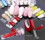 BetterJonny 1PCS Transparent Acrylic Nail Art Display Holder, 50PCS Stand With 3M Double Sided Tape for Professional Salon False Sample Display - color: transparent