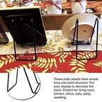 7 Pack 8 Inch Large Plate Stands for Display, Metal Black Plate Holder Display Stand, Picture Frame Stands for Book, Photo Easel, Decorative Plates