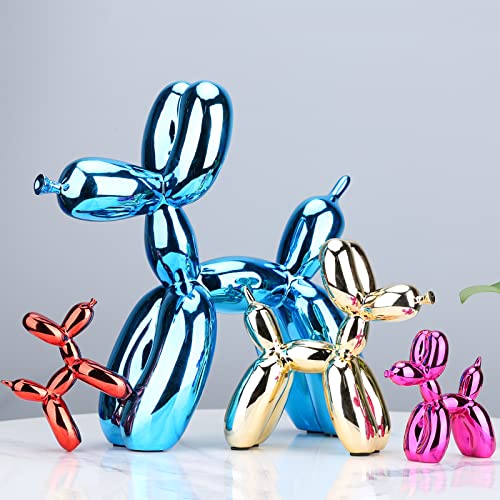 Blue Balloon Dog Decor,Balloon Animal Decor,Shelf Decor Preppy Room Decor,Cute Statue Home Decor, Bedroom Modern Sculpture Desk Decor,Office Gold Decorations Small Figurines - color: Blue, size: 9.8*9.8*3.5inch