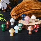 120 Pieces Crystal Mushroom Sculpture Decor Bulks Hand Making Mushroom Crystals Gemstone Quartz Mushrooms Polished Crystal Cute Mushrooms Crystals Stones Decor for Witchcraft Meditation Garden Home