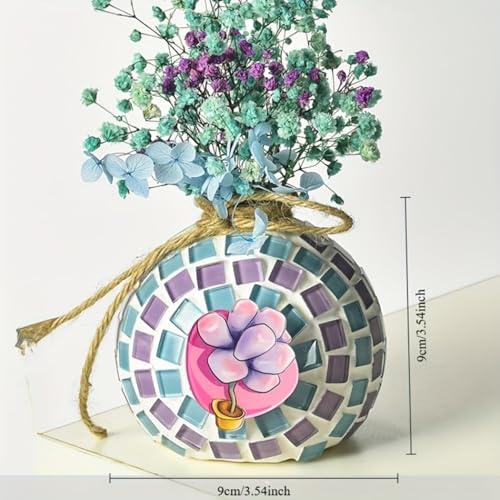 Mosaic Tile Kits DIY kit Mosaic Building Sets Glass Lantern/Candle Holder/Vase Exclusive Art DIY Glass Craft for Adults and Teens Gifts for Girls Craft Lovers Home Décor