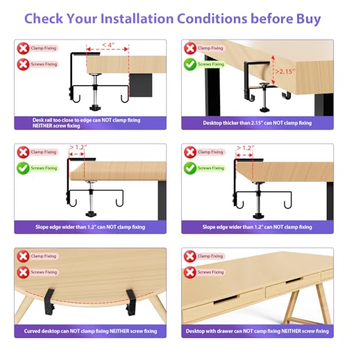 Univivi No Drill Under Desk Cable Management Tray, 48" Cord Organizer for Table, Clamp/Screw Mount Desk Cable Management, Premium Fabric Cable Management Tray for Office, Home (Extra Large) - color: Black, size: 48"L x 5.5"W