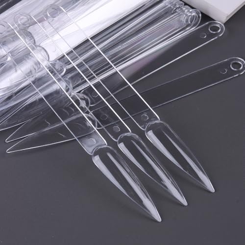 150 Pcs Nail Swatch Sticks with Ring, Clear Pointed Shaped Nail Art Polish Display Tips, Stiletto False Nail Sample Sticks, Nail Practice Color Display Board Manicure Home DIY Salon Supplies - color: Clear Stiletto Shaped