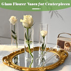 20 Pcs Glass Cylinder Bud Vases for Centerpieces, H: 7.15" x D: 1.85", Birthday Party Wedding Centerpiece Table Decorations, Home Decor, Small Cylinder Living Bud Vases in Bulk for Flowers - size: 7.1*1.8*1.8inch