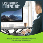 TechOrbits Standing Desk Converter-32-inch Height Adjustable, MDF Wood, Sit Riser-Black, 32" - size: 32" MDF Wood