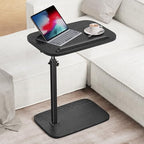 HUANUO Adjustable TV Tray, Height Adjustment TV Trays with 360° Swivel and 90° Tilt, Sturdy & Multi-Functional Sofa Table with Anti-Slip Bar, Space-Saving Side Table for Couch, Bedside, and Dining Use - color: Black