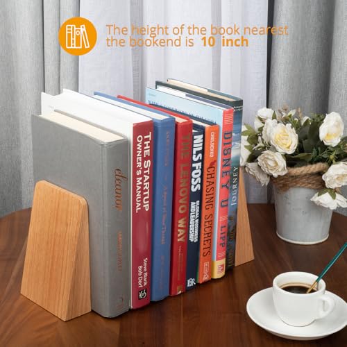 DRELIFAM Red Oak Book Ends Heavy Duty Handmade Book Ends for Shelves Decorative Bookends to Hold Heavy Books (Red Oak Small) - color: Small Red Oak Wood