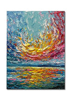 Limiyer Art 40x28 Inch hand-painted sea Sunrise landscape Modern Abstract Oil Painting Large Canvas art Hall Bedroom Office Wall Decoration - color: YI030