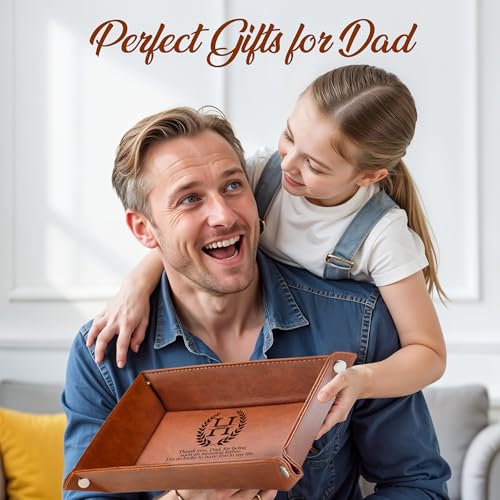 Personalized Engraved Leather Tray for Men with Engraved Name, PU Leather Valet Organizer for Dad, Custom Gift for Him, Custom Catchall Tray for Desk, Office, Accessories Travel Organizer for Men - style: Men Gift