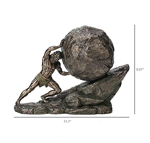 Veronese Design 8 1/8 Inch Sisyphus and The Eternal Boulder Cold Cast Resin Bronze Finish Statue Home Decor - color: Cold Cast Bronze Finish