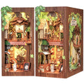 Cutefun Book Nook Kit, DIY Miniature Booknook Kit for Adults, 3D Wooden Puzzle Bookend Bookshelf Decor with LED Light & Dust Cover Creative Crafts Gifts for Book Lovers (Squirrel Collector) - style: Squirrel Collector