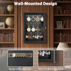 Pocket Watch Display Case, Elegant Keychain Display Stand with 24 Metal Hooks, Wall Mount Display for Pocket Watch Collectors, Unique Gift for Watch Lovers