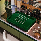 16 Slots Velvet Necklace Bracelet Tray Jewelry Trays Jewelry Drawer Organizer for Necklace, Bracelets, Watch Storage Display (Green) - size: 16 Slots for Necklace/Bracelet