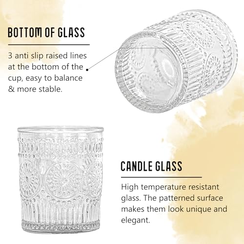 24 Pcs Clear Glass Votive Candle Holders, Tealight Candle Holders for Table Centerpieces, Vintage Candle Holder Bulk, Boho Wedding, Valentine's Day Table Decor (Clear) - color: Clear